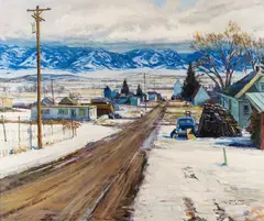 February - Wilsall, MT by Taylor Lynde, oil on canvas, offered Mar 2023