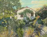 Roger Rossi, Southwest Garden, oil on board