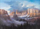 Winter Light by Jerry Yarnell, oil on canvas, offered Mar 2023