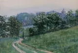Bert Geer Phillips, First Blossoms of Hawthorne, Showing Howarden Parish Church