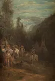 Thomas Hill, Indian Camp, oil on canvas