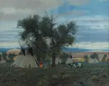 John Jarvis, Encampment, gouache