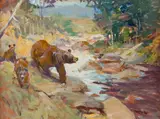 Frank B. Hoffman, Twin Cubs, oil on board