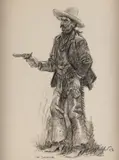 Joe Beeler, (CA) The Survivor, charcoal