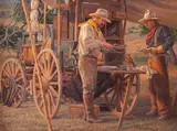 Karin Hollebeke, Cowboy Kitchen, oil on canvas