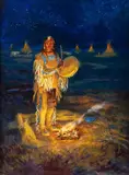 Dave Powell, (CA) Night Singer, oil on canvas