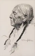 Robert Daughters, Pueblo Elder, pencil
