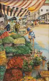 At Market by Abram, gouache, offered Mar 2023