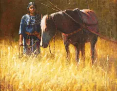 Doug Hall, Ready for the Travois, oil on canvas