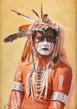 Warrior by John Gawne, oil on canvasboard, offered Mar 2023