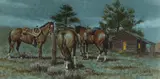Jack Hines, Poker and Beer, watercolor