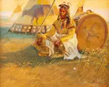 Dave Powell, (CA) Drum Chief, oil on canvas