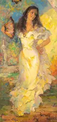 Marilyn Bendell, Day in the Garden, oil on canvas