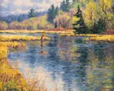 Randy Van Beek, Solitude on the River, oil on canvasboard