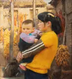 Her Sister's Song by Wen Zin Zhang, oil on canvas, offered Mar 2023