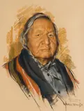 Harley Brown, (CA) No-Ta-We, Chippewa, John Twoteeth, pastel
