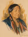 Harley Brown, (CA) Ne-Go-Wee, Cree, Rose Twoteeth, pastel