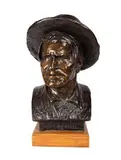 Bust of Charles M. Russell by Charles Clarence Cristadoro, bronze, offered Mar 2023