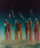 Emerald Dusk by Raymond Nordwall, mixed media on paper, offered Mar 2023