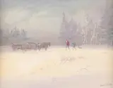 Carl J. Smith, Collecting Firewood, oil on canvas