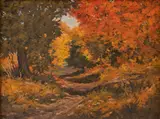 The Old Trail by Gilbert Newman, oil on canvasboard, offered Mar 2023