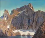 Leland Curtis, Crumbling Peaks, oil on board
