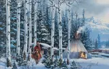 Kirk Randle, Winter Camp, gouache