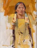 Young Warrior by William Foster Reese, oil on board, offered Mar 2023