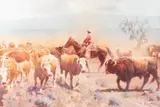 Sortin' em Out by Robert Nieto, oil on canvas, offered Mar 2023