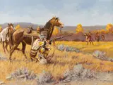 Robert F. Morgan, (NWR) Old Menard-Caught in the Open, oil on canvas