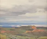 Clyde Aspevig, Wyoming Landscape, oil on canvasboard
