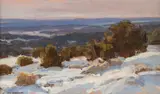 Clyde Aspevig, Fresh Snow, oil on board
