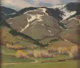Clyde Aspevig, Spring in Montana, oil on board under glass