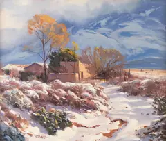 Phil Starke, Rare Snow, Tucson, oil on canvas