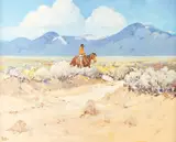 In the Sagebrush by James Butler, oil on board, offered Mar 2023