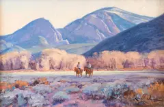 Kimbal Warren, Taos Mountain, oil on board