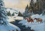 Stay Alert by Gerry Metz, gouache, offered Mar 2023