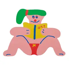 Misaki Kawai, Painted Wood Cut Out, "Art Girl,", 2016, Acrylic on shaped wood panel