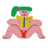 Misaki Kawai, Painted Wood Cut Out, "Art Girl,", 2016, Acrylic on shaped wood panel