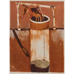 Francisco Benjamin Lopez Toledo, The Well, 1971, colored, lithograph, [approximate dimensions -