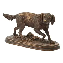 Pierre Jules, Mene (French, 1810-1879), Hunting Dog, bronze sculpture, [approximate dimensions - overall: 6 1/2" H x 13" W x 4 3/4" D]