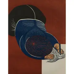 Emmy Lou Packard, Woman Drawing, woodcut, [approximate dimensions -