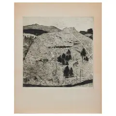 Gordon Cook, "Diamond Heights,", etching on paper, [approximate dimensions -