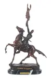Featured in this lot is an after Frederic Sackrider Remington (born in 1861 and died in 1909) by Frederic Remington, bronze sculpture, offered Jan 2026