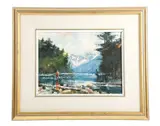 Brent Heighton, This is an original Brent Heighton, watercolor work of art showing a Fly Fisherman in a Mountain stream