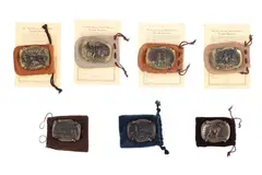Robert Scriver, The lot features seven original Bob Scriver (Montana, 1914-1999) Lewis and Clark Expedition in Montana, bronze brass belt buckles