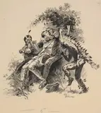 Untitled by R.E. Todhunter, mixed media tombstone western art, offered Nov 2025
