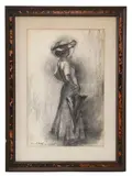 Anna E. Meltzer, 1945, Charcoal On Paper