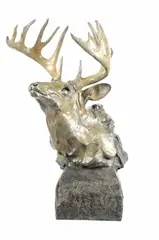 Sherry Sander, This is a fantastic original work of art, bronze sculpture by Montana artist Sherry Salari Sanders (1941- ) of a Whitetail Deer