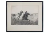 Frederic Remington, The Attack, etching